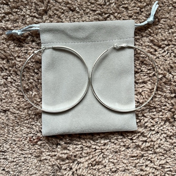 Jewelry - Brand New Sterling Silver S925 Big Hoop Earrings